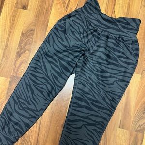 Zebra print joggers, dry fit size M, old navy